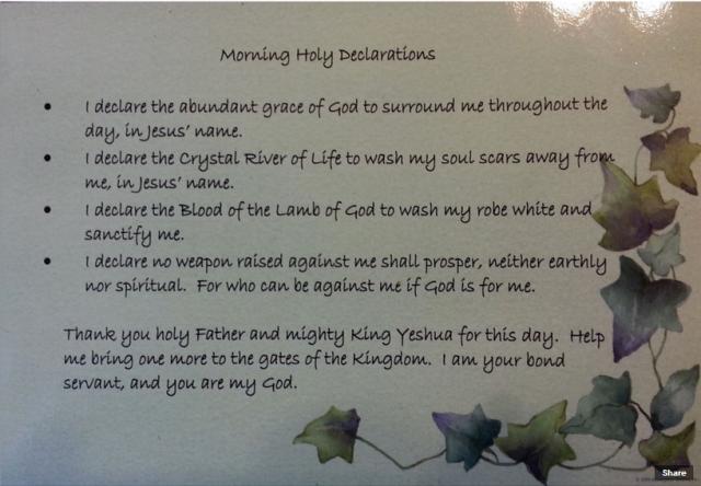 holy declarations